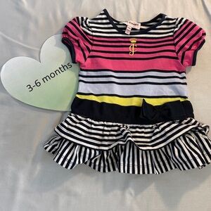 Juicy Couture - LIKE NEW - Pink and Yellow Short Sleeve dress with Ruffled Hem